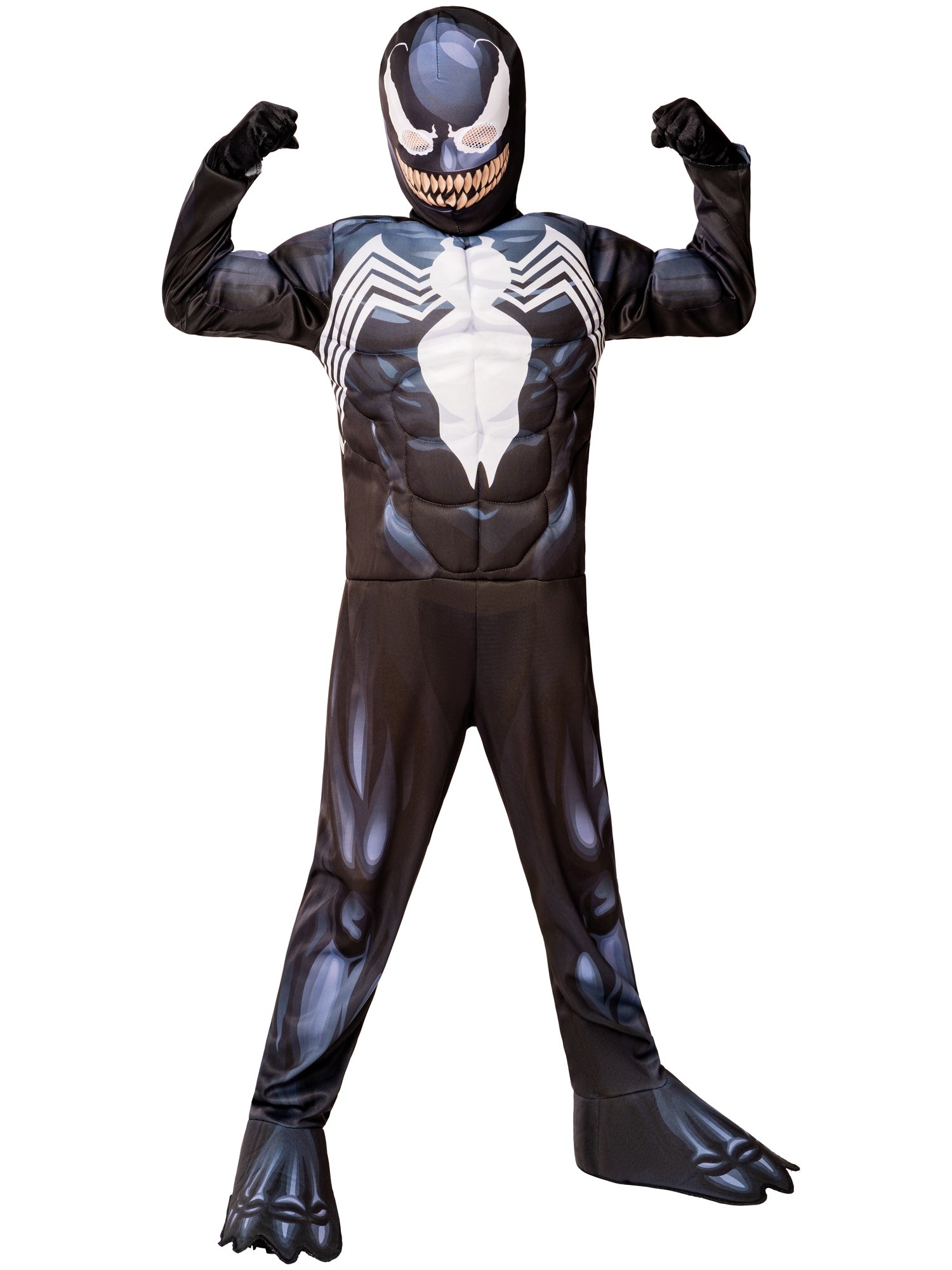 Rubies Venom Kinderkostüm für Jungen mit Overall und Stoffmaske – Rückansicht