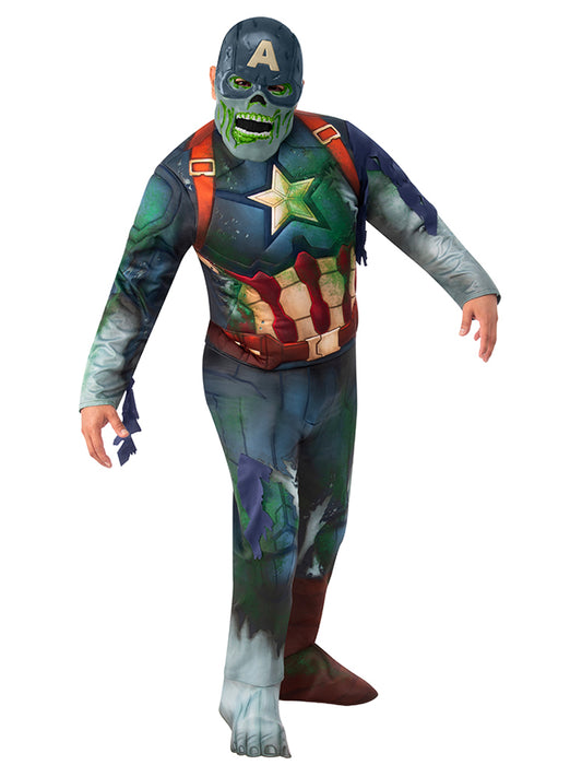 Rubies Zombie Captain America Kinderkostüm mit Maske und gepolstertem Overall