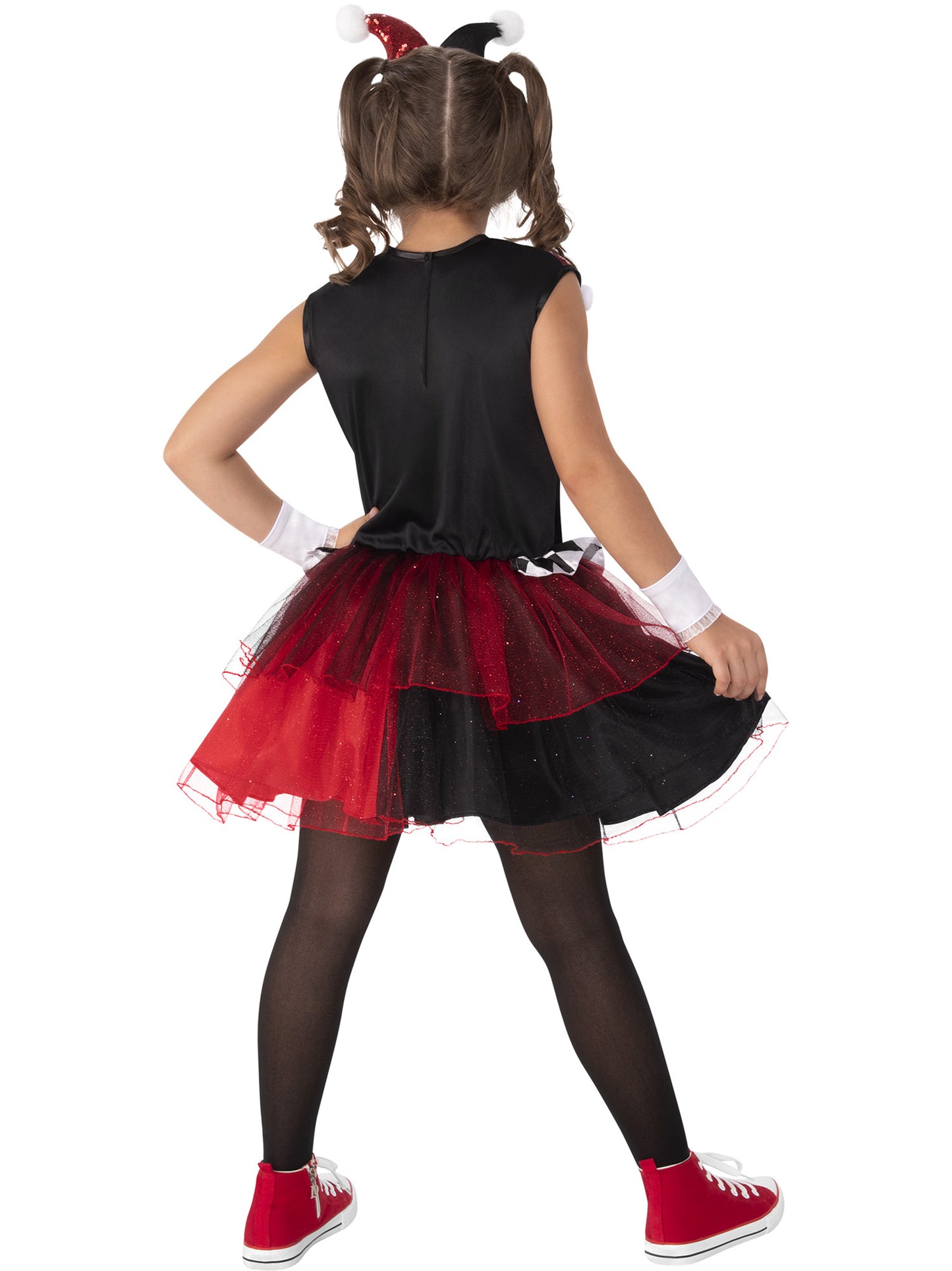 Rubies Harley Quinn Kinderkostüm für Mädchen mit Kleid, Headbands und Cuffs – Detailansicht