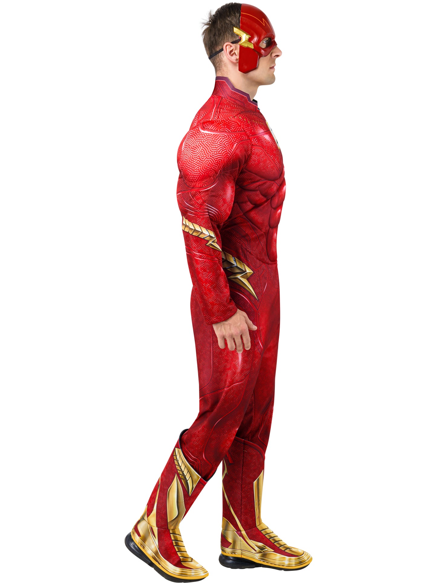 Rubies The Flash Deluxe Kostüm für Herren mit Maske – Seitenansicht