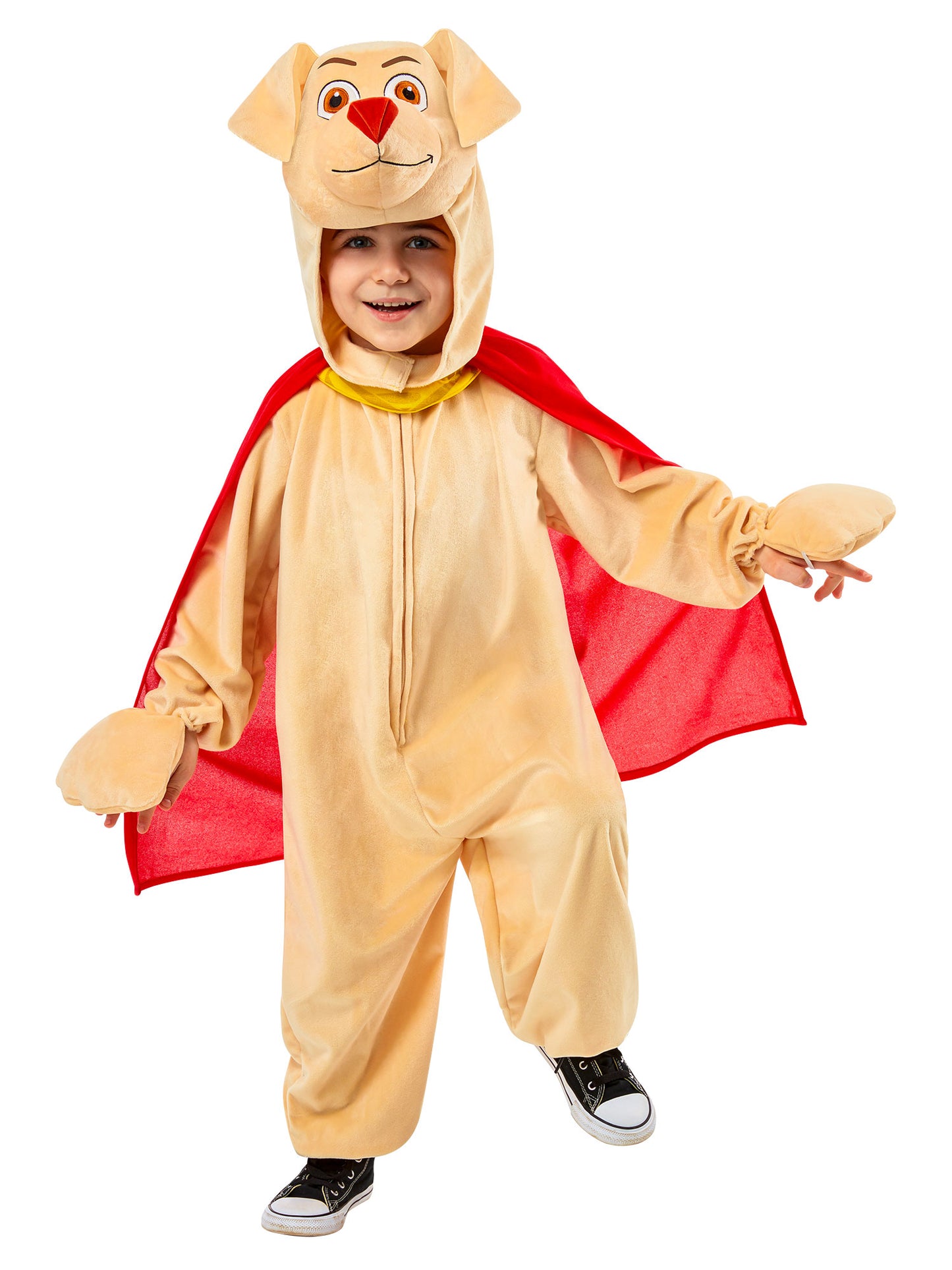 Rubies Krypto Kinderkostuem DC Comics mit Kapuzen-Overall und Umhang – Produktansicht