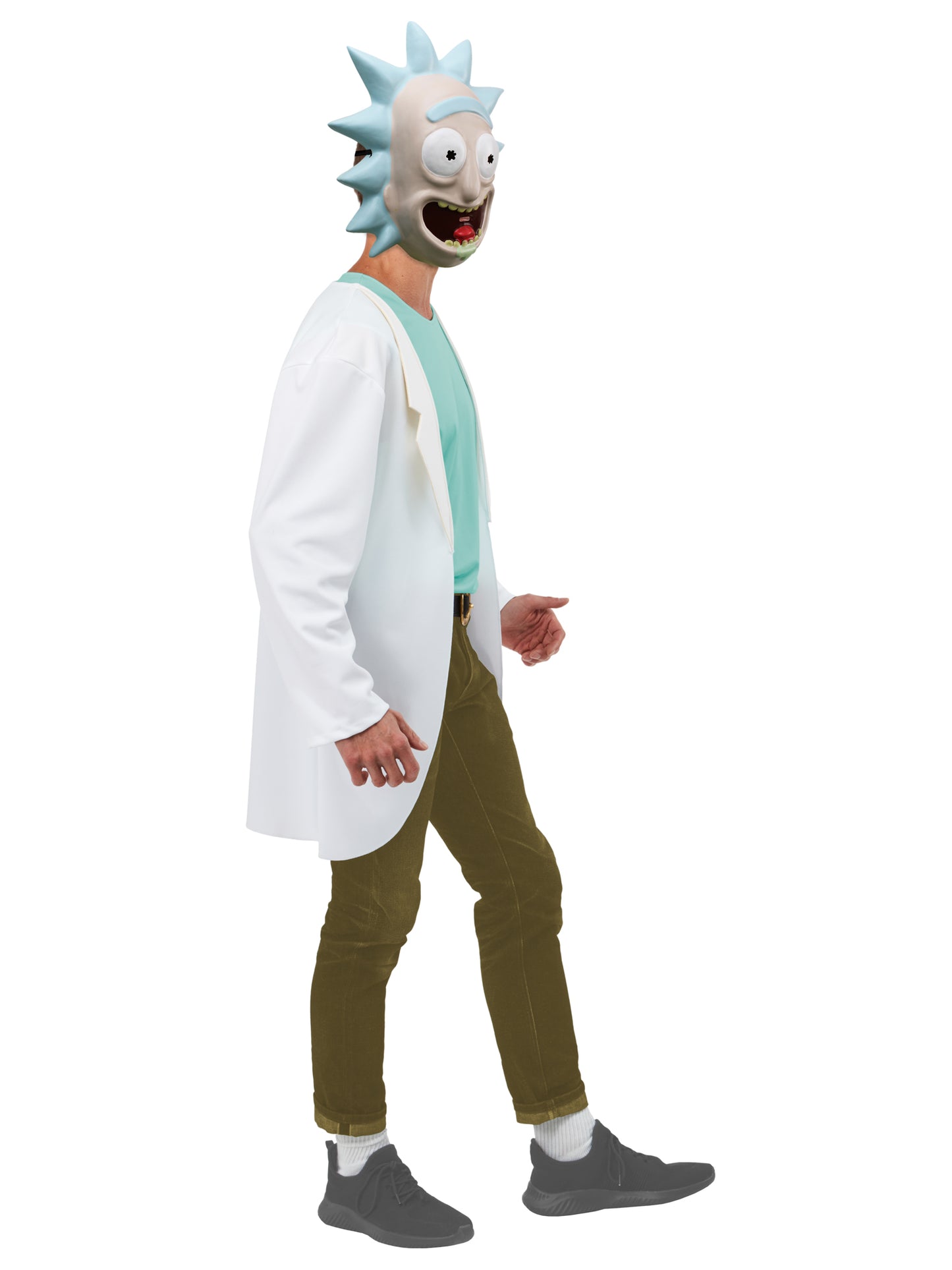 Rubies Rick and Morty Rick Kostüm für Herren mit Jacke und Halbmaske – Seitenansicht