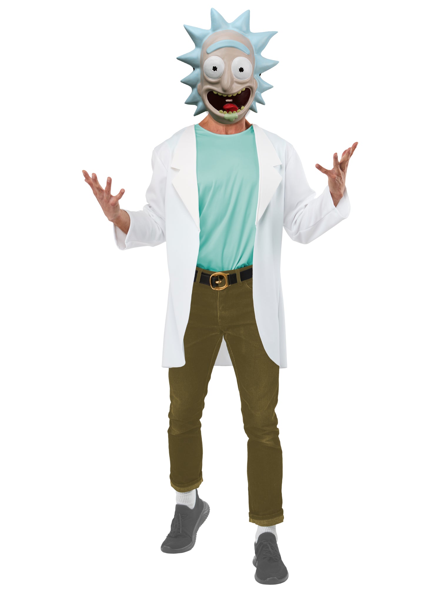 Rubies Rick and Morty Rick Kostüm für Herren mit Jacke und Halbmaske – Rückansicht