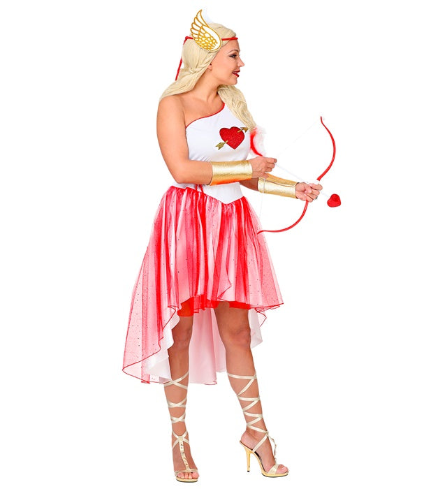 Cupido Kostüm-Set mit Kleid, Gürtel, Armbändern und Kopfschmuck für Fasnacht