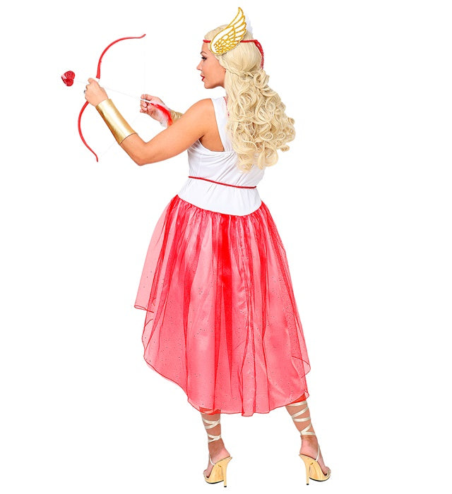 Cupido Kostüm-Set mit Kleid, Gürtel, Armbändern und Kopfschmuck für Fasnacht