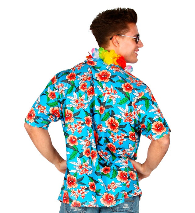 Buntes Hawaiihemd mit tropischem Blumenmuster für Fasnacht und Karneval