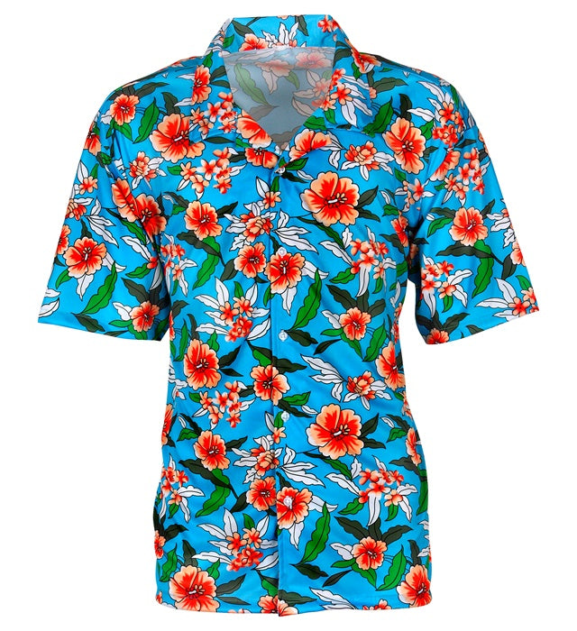 Buntes Hawaiihemd mit tropischem Blumenmuster für Fasnacht und Karneval