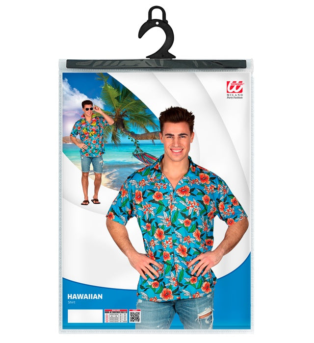 Buntes Hawaiihemd mit tropischem Blumenmuster für Fasnacht und Karneval