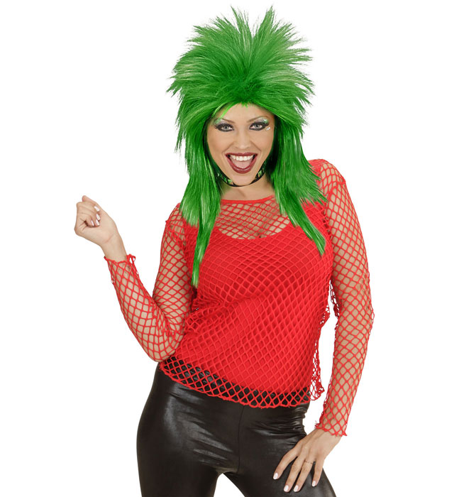 Rotes Netzshirt aus elastischem Netzstoff für Fasnacht und Karneval