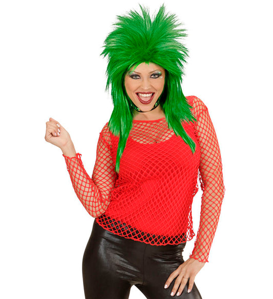 Rotes Netzshirt aus elastischem Netzstoff für Fasnacht und Karneval