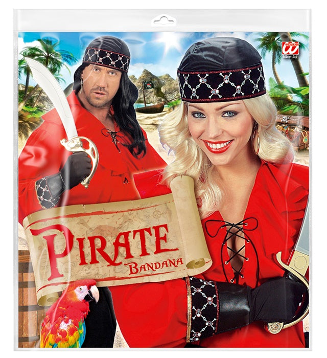 Piraten Bandana in klassischem Design als Kopftuch für Fasnacht und Karneval