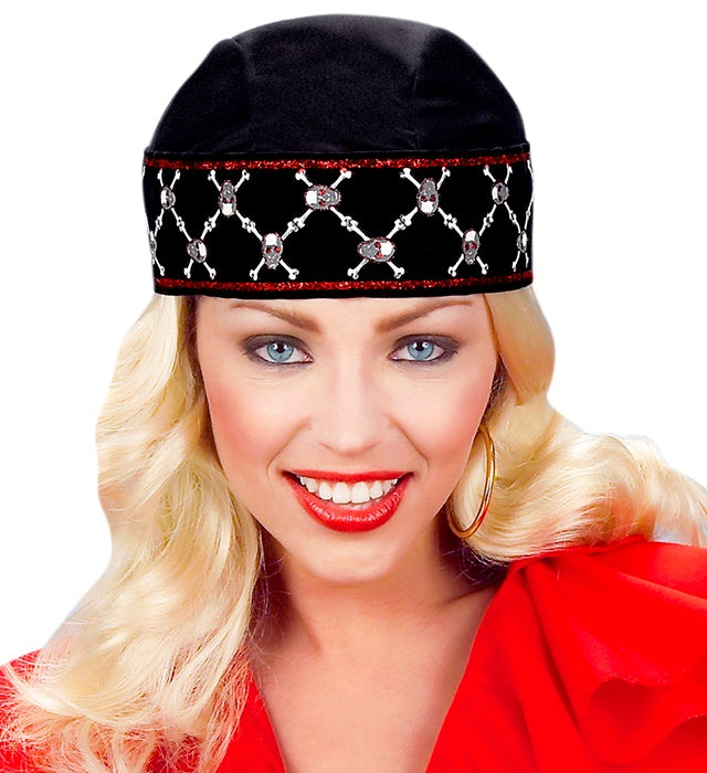 Piraten Bandana in klassischem Design als Kopftuch für Fasnacht und Karneval