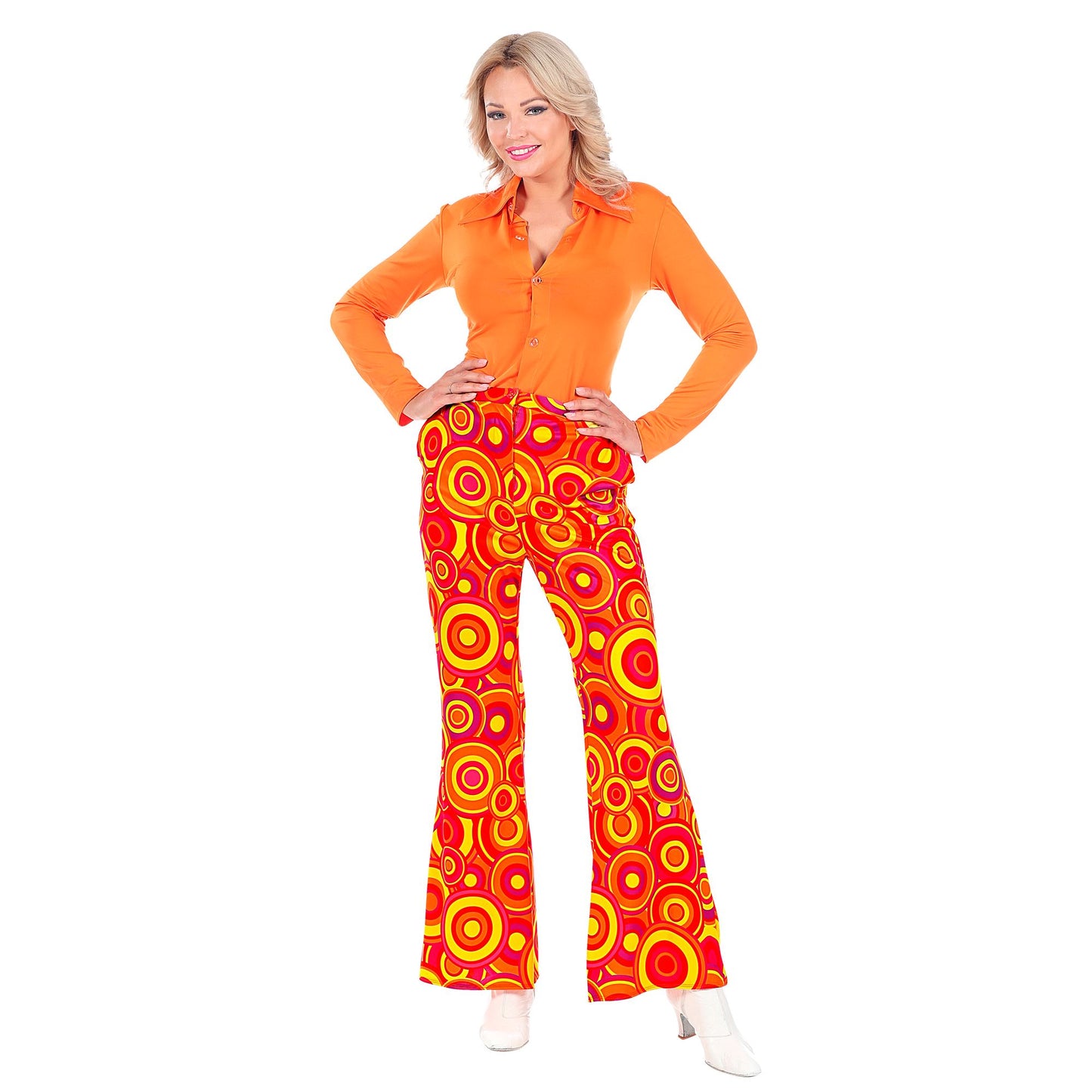 "70er JAHRE DAMENHOSE Bubbles orange" (Hose) – Detailansicht