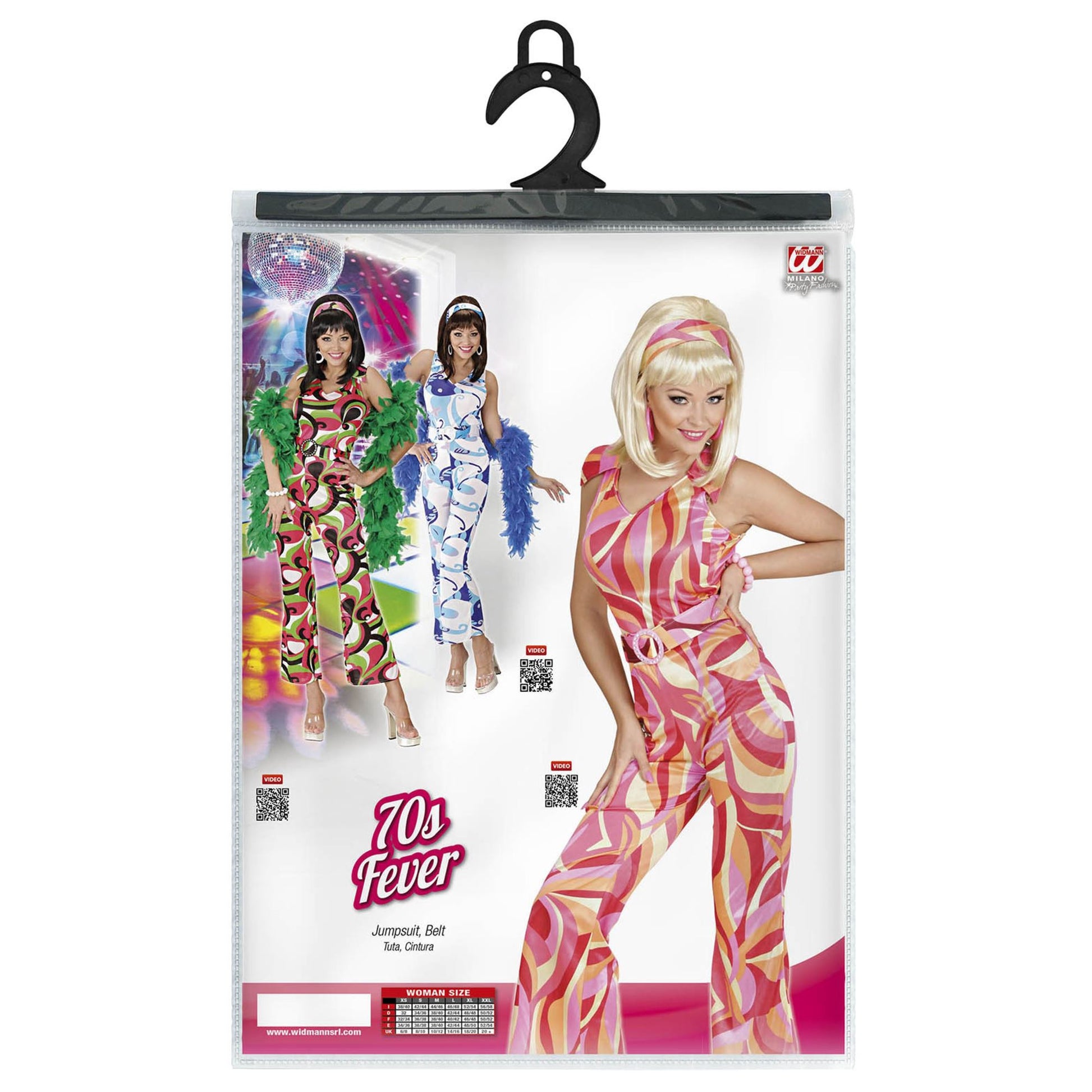 "70s FEVER" sort. in 3 Farben (Kostüm, Gürtel) – Detailansicht