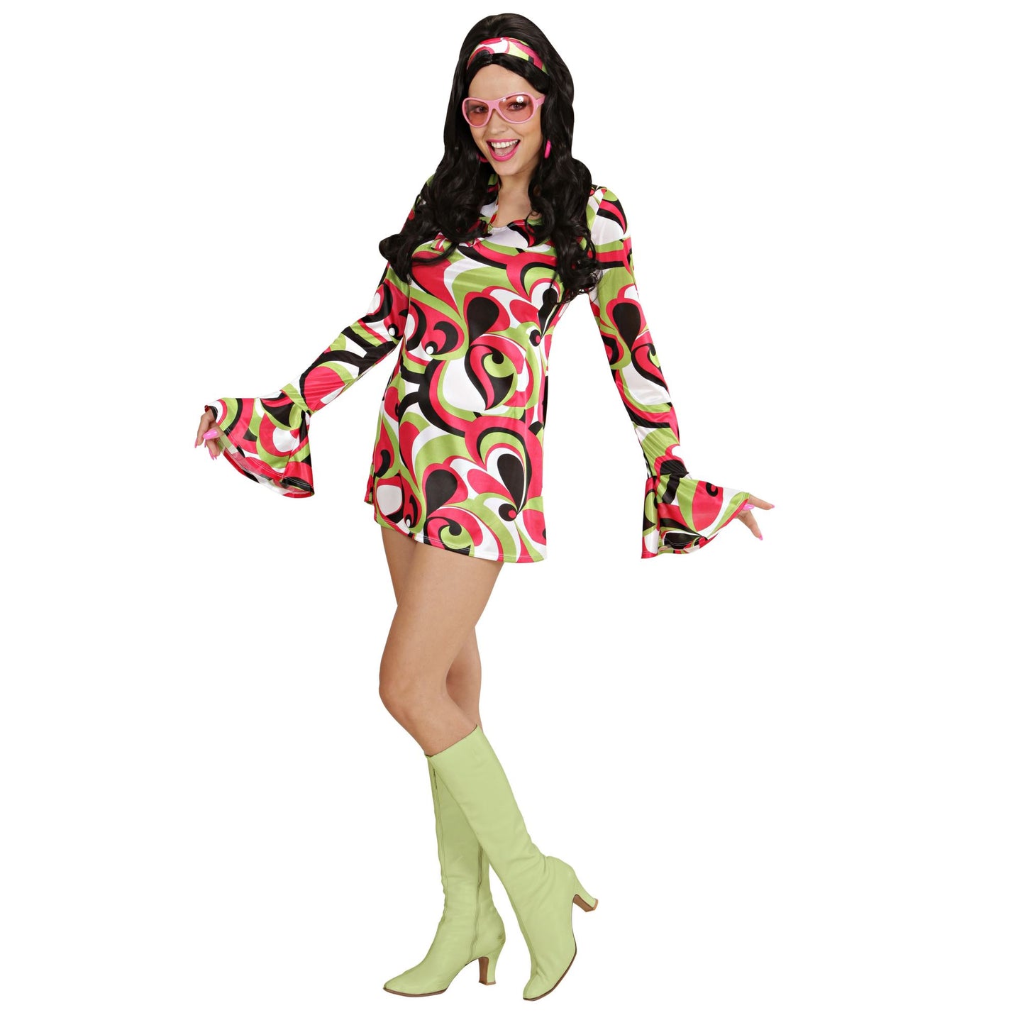 "70s MOD" sort. in 3 Farben (Kleid, Stirnband) – Ansicht 3