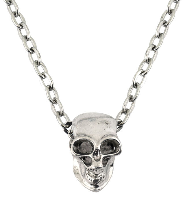 Schwarze Totenkopf-Kette als Halloween-Accessoire