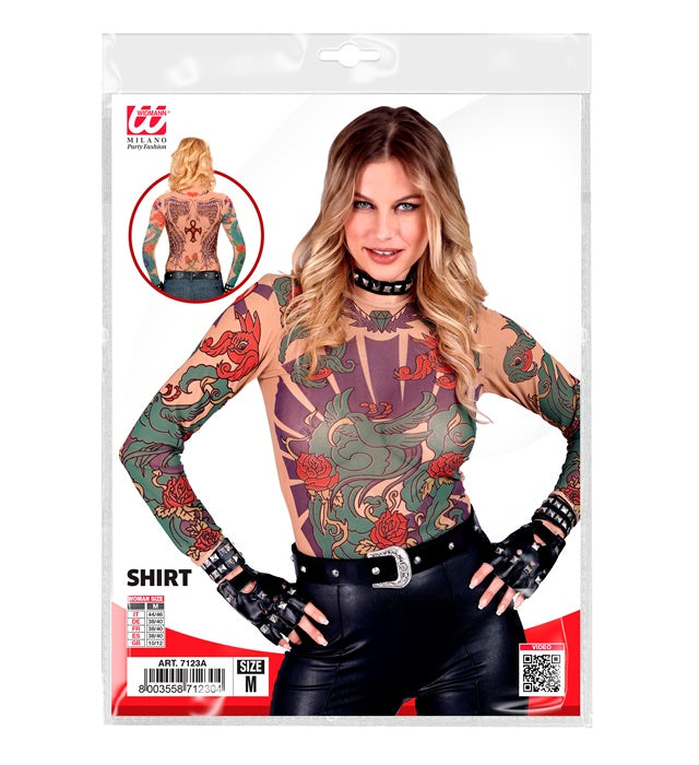 Tattoo-Shirt mit realistischen Engelsflügeln auf dem Rücken