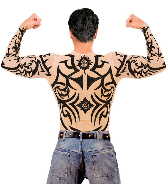 Tribal Tattoo Shirt mit realistischem Tattoo-Design für Fasnacht und Karneval
