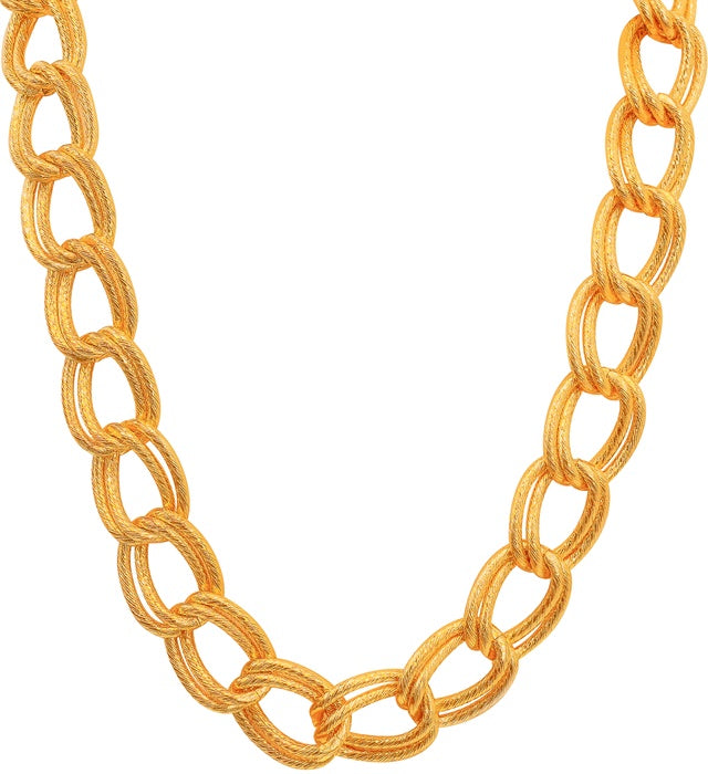 Goldene Halskette 60 cm als Fasnacht Accessoire