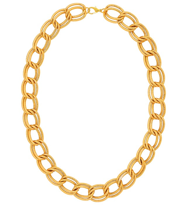 Goldene Halskette 60 cm als Fasnacht Accessoire