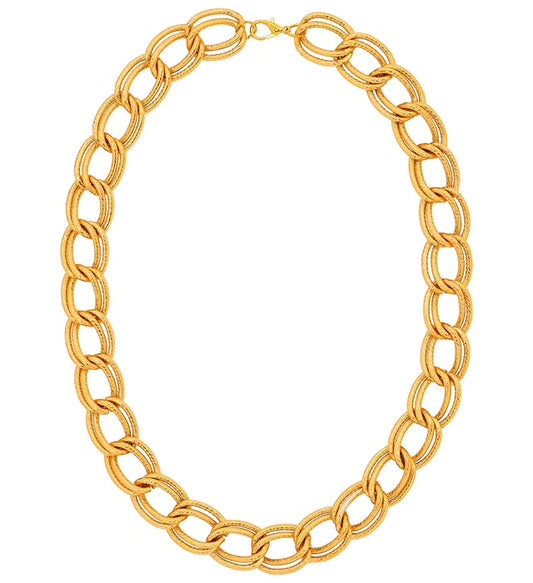 Goldene Halskette 60 cm als Fasnacht Accessoire