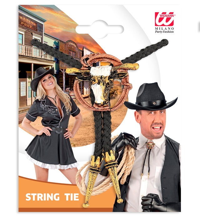 Luxuriöse Cowboy-Stringtie in Western-Optik für Fasnacht und Karneval