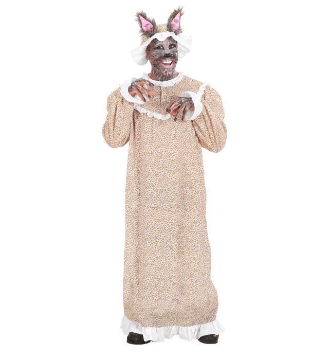 OMA BÖSER WOLF Kostüm mit Kleid und Haube für Fasnacht