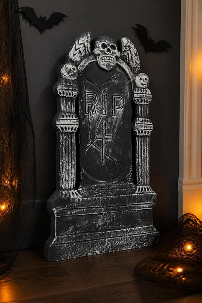 Halloween-Grabstein-Dekoration Halloween-Grabstein Flying Skull 50 × 30 cm