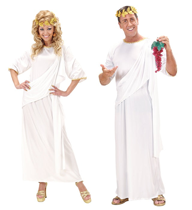 Unisex Toga Kostüm in Weiss für Fasnacht und Mottoparty
