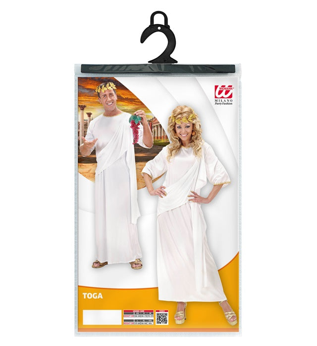 Unisex Toga Kostüm in Weiss für Fasnacht und Mottoparty