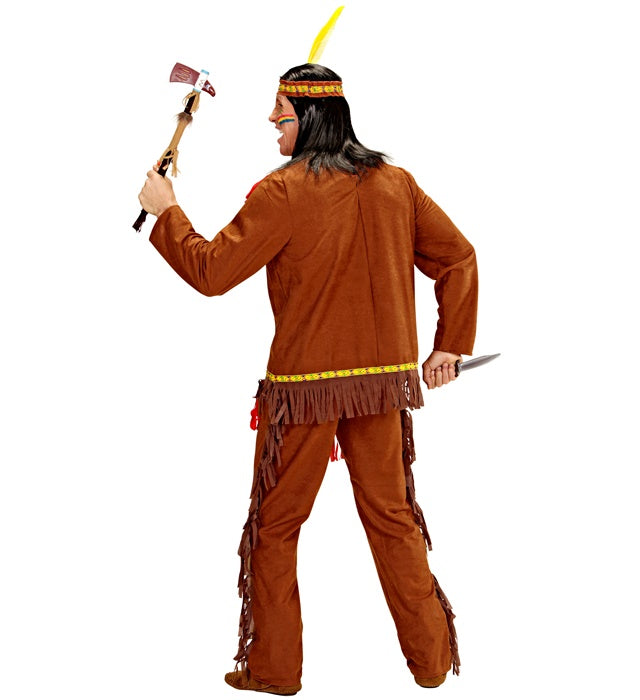 Indianer-Kostüm bestehend aus Kasack, Hose und Stirnband mit Feder