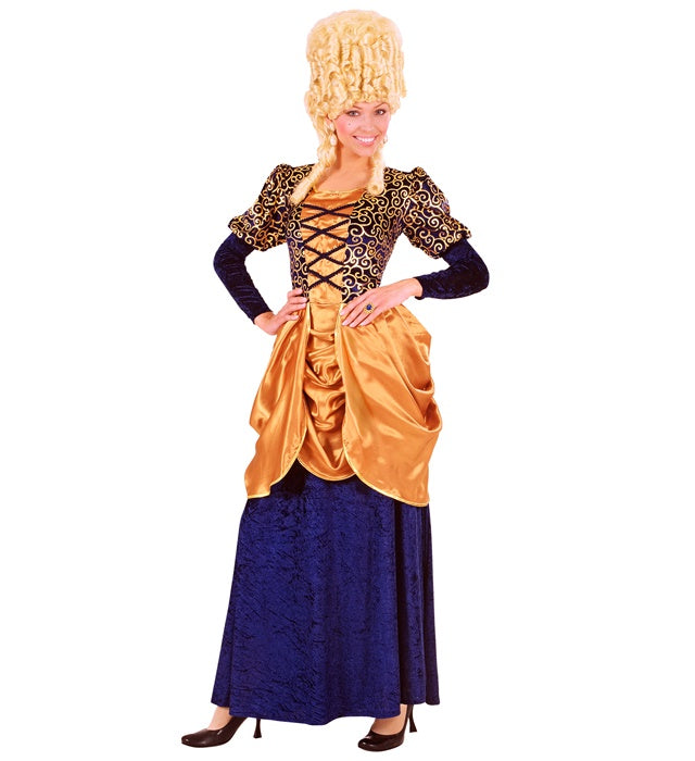 Elegantes blaues Samtkleid aus Samt für Fasnacht und Karneval