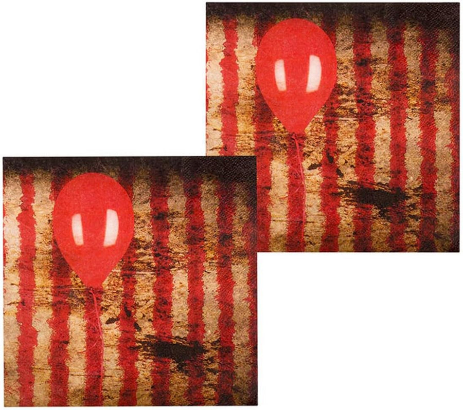 Horrorclown Halloween Servietten 12 Stück 19x17cm Papier