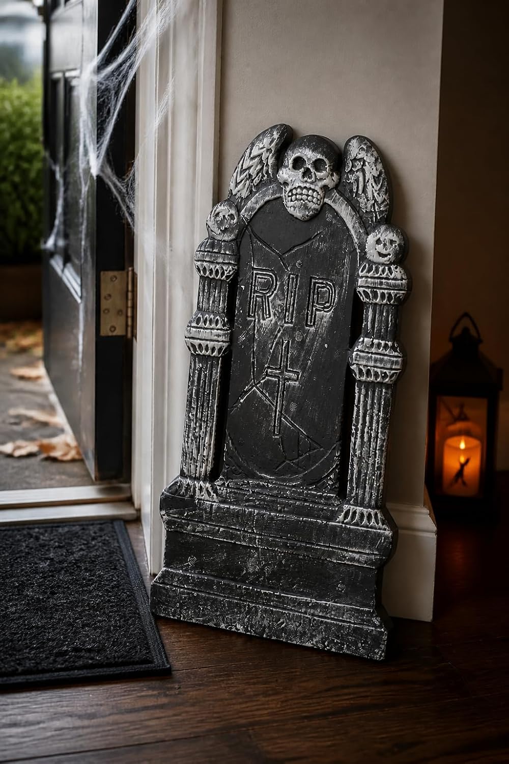 Halloween-Grabstein-Dekoration Halloween-Grabstein Flying Skull 50 × 30 cm