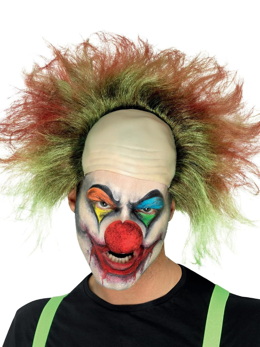 Smiffys Sinister Clown Perücke Grün mit Blutspritzern für Männer – 1 Stück