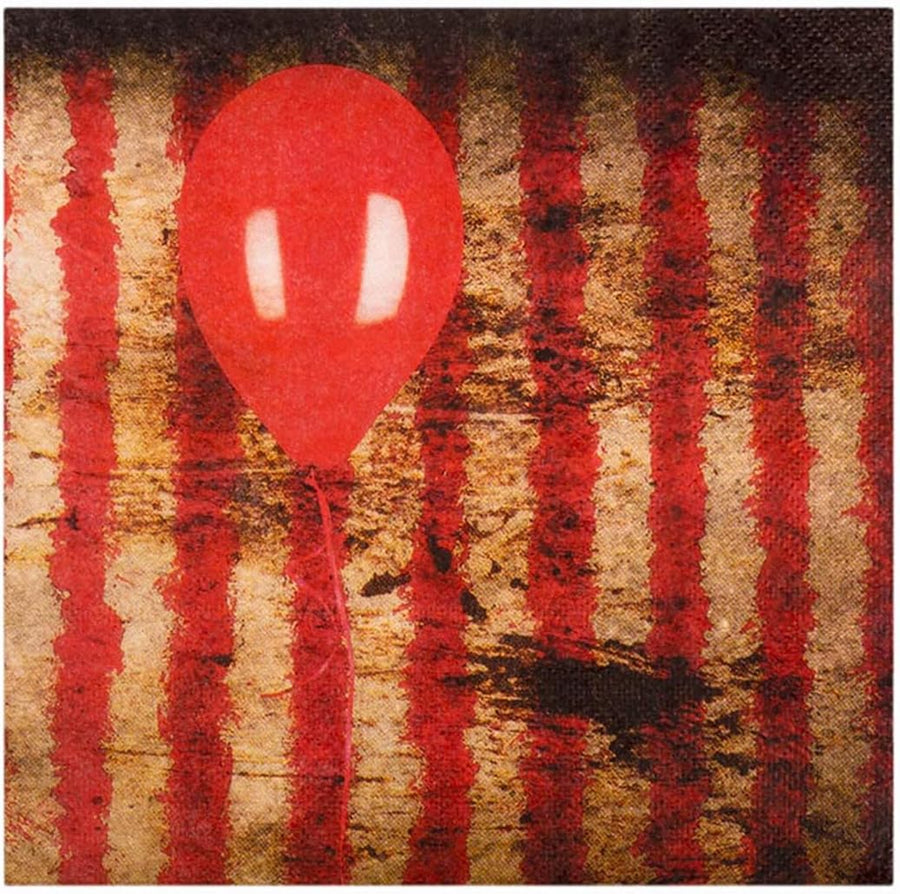 Horrorclown Halloween Servietten 12 Stück 19x17cm Papier