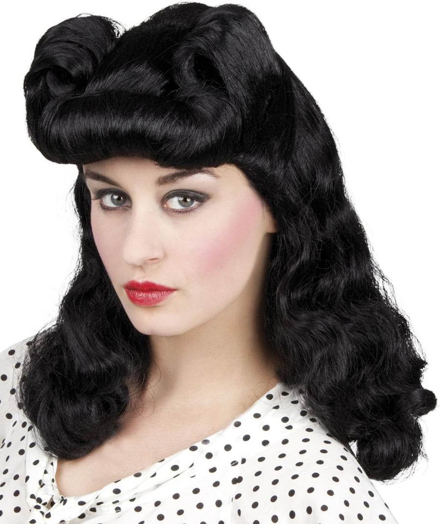 Boland Burlesque-Kostümperücke Burlesque Perücke schwarz mit verstellbarem Sitz