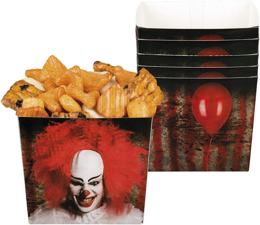 Horrorclown Snackbox 6er-Pack Halloween Kartonboxen 40cl