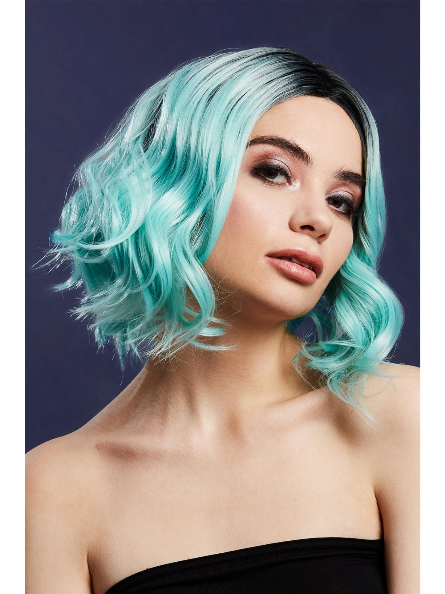 Smiffys Fever Kourtney Perücke zweifarbig blond für Damen – Detailansicht