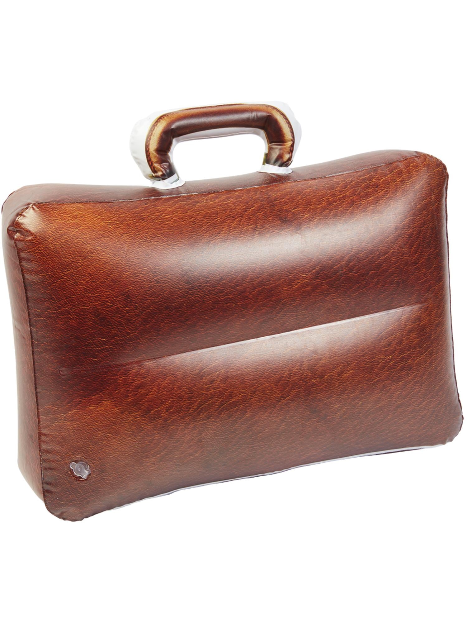 Smiffys ICONS aufblasbare Aktentasche braun, ca. 32 cm – Detailansicht