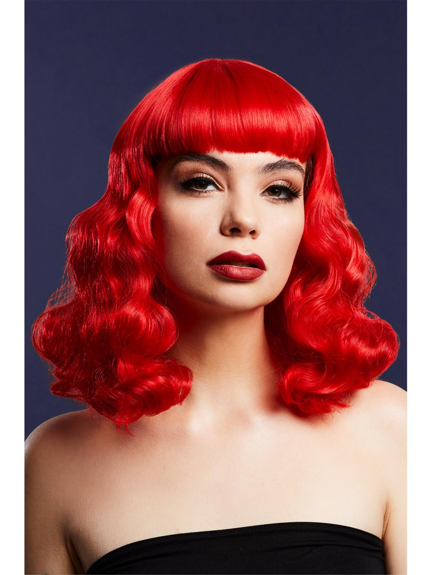 Smiffys Fever Bettie Peruecke schwarz mit kurzem Pony – Produktansicht