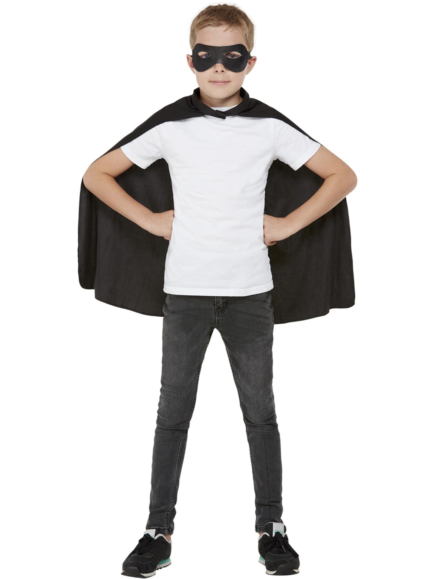 Smiffys STORYBOOK schwarzer Kinderumhang mit Augenmaske
