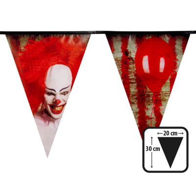 Boland Dekoration Horrorclown-Wimpelkette 6 m aus Polyester