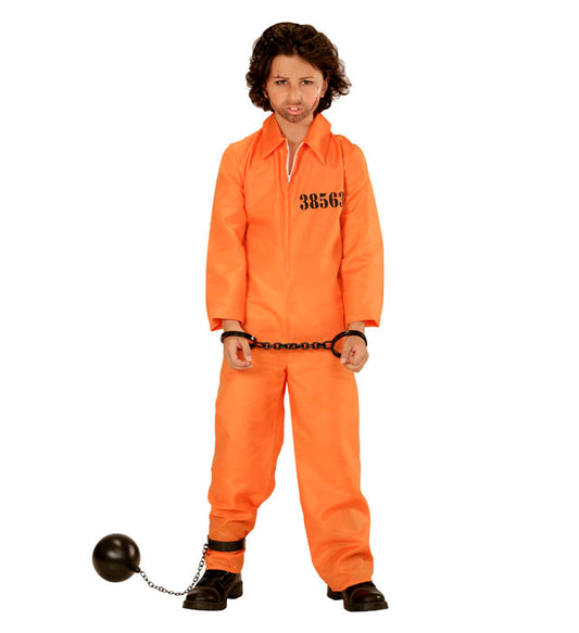 Häftling Overall Kostüm mit schwarz-weissen Streifen für Fasnacht und Karneval