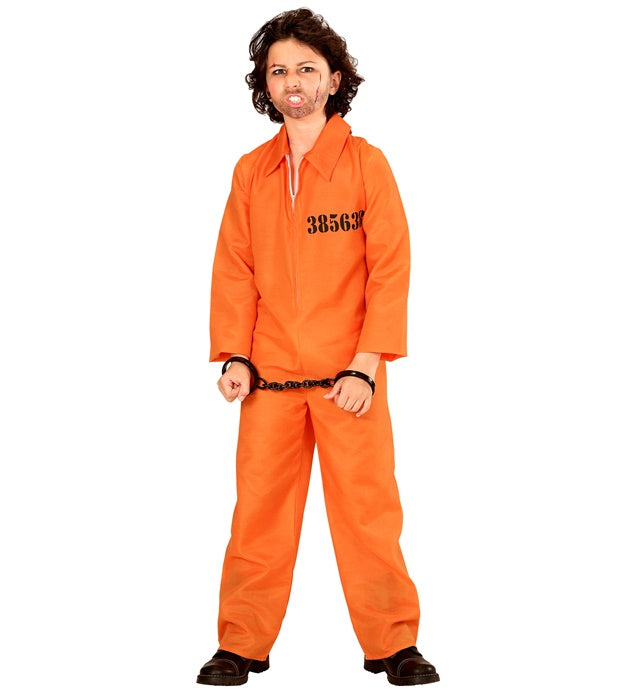 Häftling Overall Kostüm mit schwarz-weissen Streifen für Fasnacht und Karneval