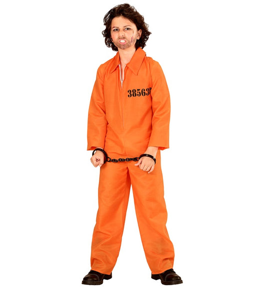 Häftling Overall Kostüm mit schwarz-weissen Streifen für Fasnacht und Karneval
