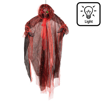 Boland Halloween-Hängedekoration Animierter Grim Reaper mit LED-Augen – Hängedekoration 180 cm