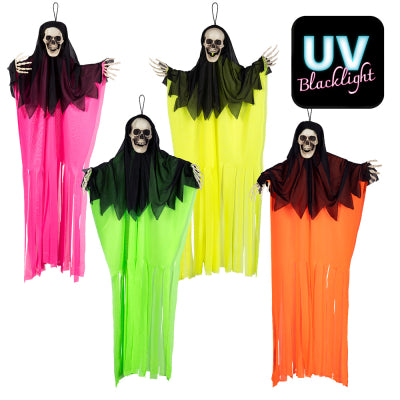 Boland Halloween-Hängedekoration Neon Schädel Hängedekoration von – 4 Farben 90 cm