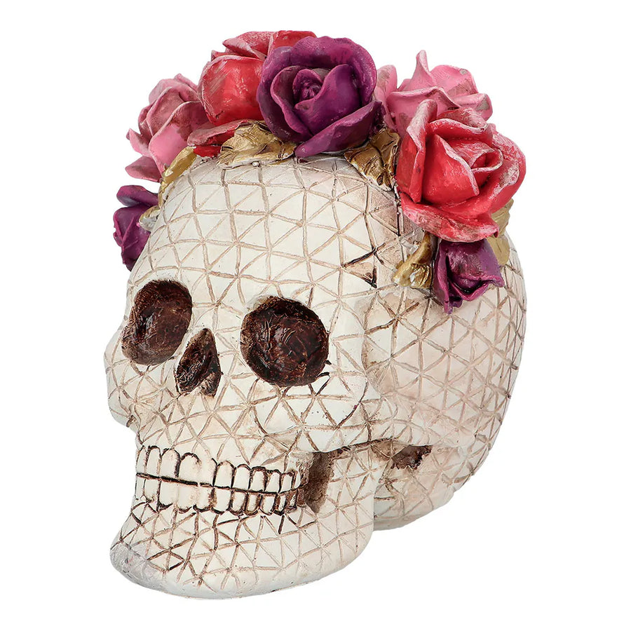 Deko-Schädel Señora mit Rosen
