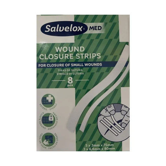 SALVELOX SALVELOX Suture Strips 8 Stück verschiedene Größen Wundverschlussstreifen Kosmetik